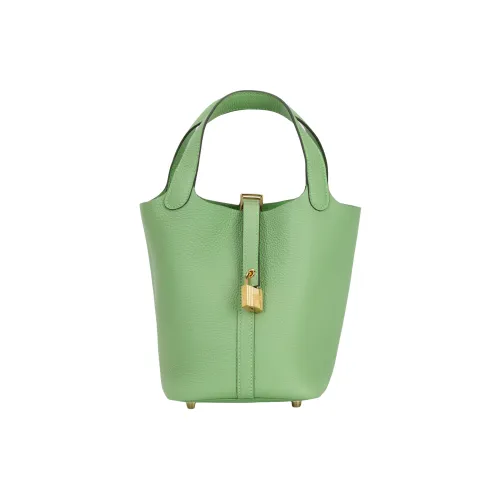 HERMES Picotin Lock Maurice Bullock Кожа Корзинка-сумка Сумка-ведро Сумка Женская 3i Vert Criquet Авокадо-зеленый