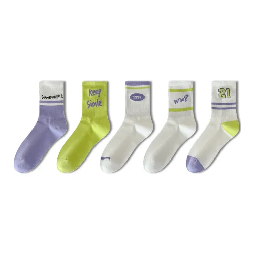 AUGUST Носки Crew для женщин 5 пар смешанные цвета