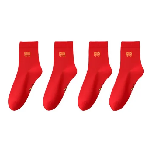 Lanza Носки Crew Женские упаковка из 4 пар красный