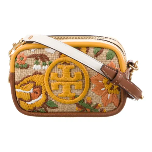 TORY BURCH Perry Кожа Camera Сумка Сумка через плечо Сумка на плечо Мини Женская Желтая Коричневая