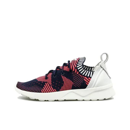 Adidas Originals ZX Flu Slip Resistant Abrasion Resistant Низкий Топ Повседневная обувь Женская Красная Синяя Белая