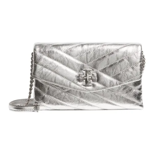 TORY BURCH Kira (Красный) Плиссированный Металлик Кожа Цепочка Кошелек Сумка через плечо Обычный Женская Серебряный