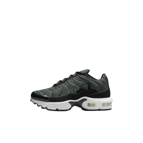 Nike Air Max Plus Амортизация и Дышащий Низкий Топ Детские Беговые Кроссовки Зеленый Черный для Детей Возрастом 3-7 Лет