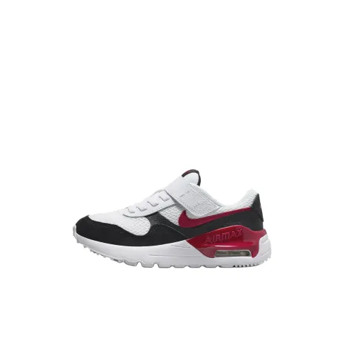 Nike Air Max SYSTM Детская повседневная обувь Низкий топ Белый/Черный/Фитнес-красный Для дошкольников