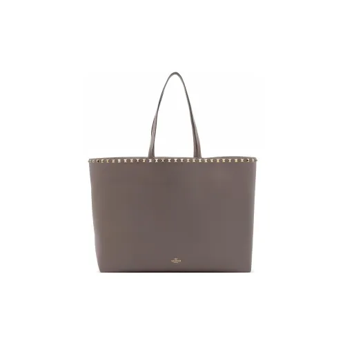 Valentino Rockstud Телячья кожа с текстурой сумка-тоут сумка на плечо большая женская цвет тауповый