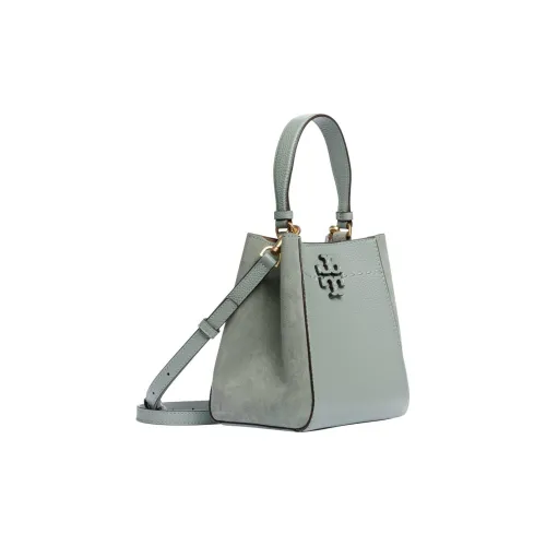 TORY BURCH McGraw Кожа с Замшей Ведрообразная Сумка Сумка через плечо Сумка Маленькая Женская Цвет Селадон Синий