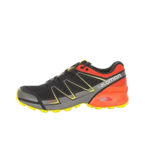SALOMON Speedcross Vario Амортизаторы Lower Resistant Low Top Беговые кроссовки Мужские Черные и Оранжевые