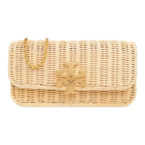 TORY BURCH Ротанг Клатч Сумка Сумка через плечо Средняя Женская Светло-желтая