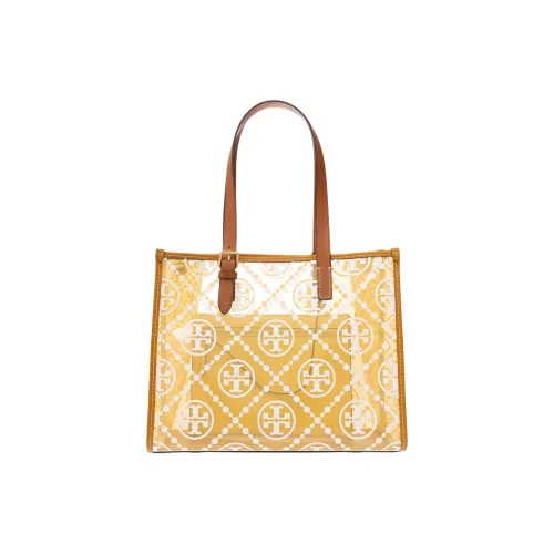 TORY BURCH T Monogram Кожаный Пэчворк с TPU Тоут Сумка Сумка для покупок Сумка Маленькая Женская Желтая