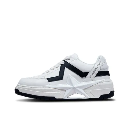 PENTAGONAL HEART Stepping Star Dream Series Скейтборд Кроссовки Низкие Белые Черные Унисекс