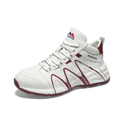 KOLUMB Износостойкий Легкий Увеличивающий Высоту Высокий Топ Повседневная Обувь Мужская Белый Красный