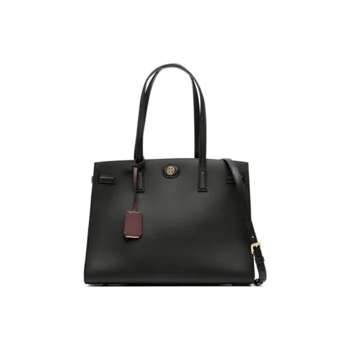 TORY BURCH Robinson Кожа Тоут Сумка Сумка для покупок Сумка Сумка через плечо Женская Черная