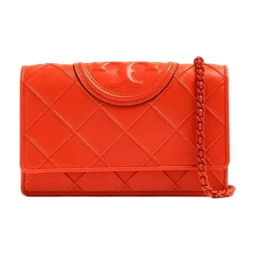TORY BURCH Fleming Кожа Сумка через плечо Сумка на плечо Кошелек Мини Женский Оранжевый