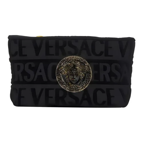 VERSACE Barocco Хлопок Туалетная сумка косметичка большая женская черная