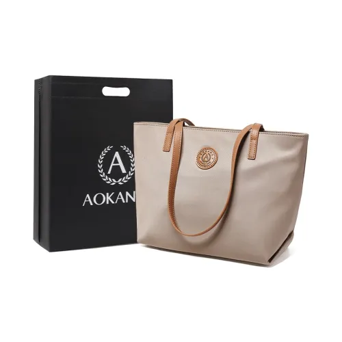AOKANG Ткань Тоут Сумка Сумка для покупок Сумка на плечо Большая Женская Абрикосовая Серый Классический Черный