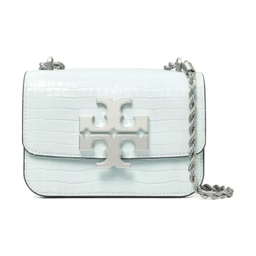 TORY BURCH ELEANOR Кожа Натуральная Кожа Отделка Маленькая Квадратная Сумка Сумка через плечо Женская Светло-Синий