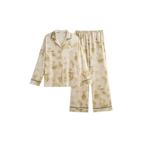 Same Language Пижамный комплект Женские Травяной Желтый · Облачный дым