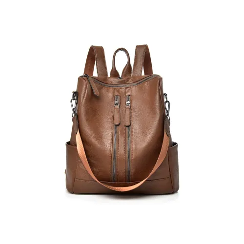 VANDEE Кожа Рюкзак Стандартный Женский Коричневый Черный