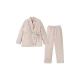 Абрикос, шнуровка, вышивка, пуховик, женский комплект