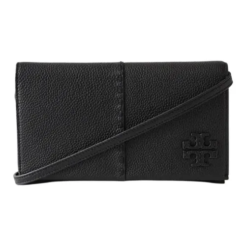 TORY BURCH Miller Litchi Grain Leather Crossbody Bag Women's Black