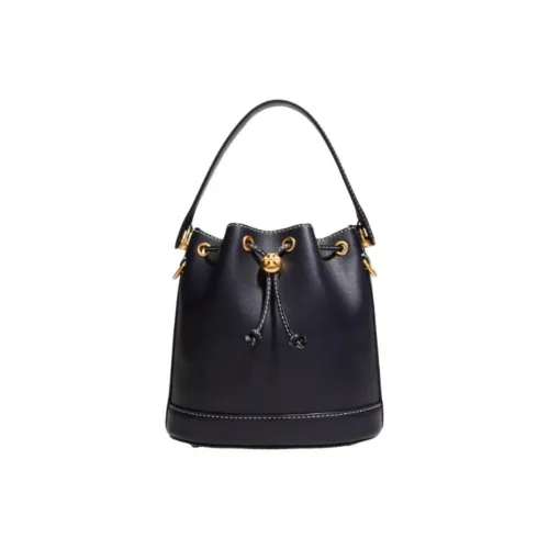 TORY BURCH T Monogram Кожа Ведро Сумка Сумка через плечо Сумка для женщин Морской Синий Черный Золото