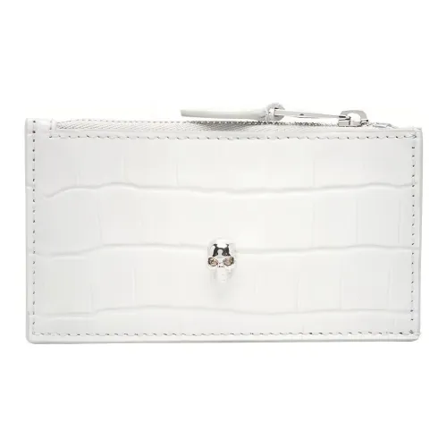 Alexander McQueen Телячья кожа Держатель для карт кошелек Женский Белый