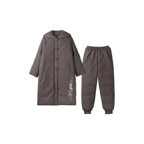 IIZZINI Гинкго Вышивка Мужская Пуховая Одежда Комплекты Мужские Пижамные Наборы