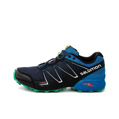 SALOMON Speedcross Vario Slip-resistant Abrasion-resistant Low-top Беговые кроссовки Мужские Черный Синий Зеленый