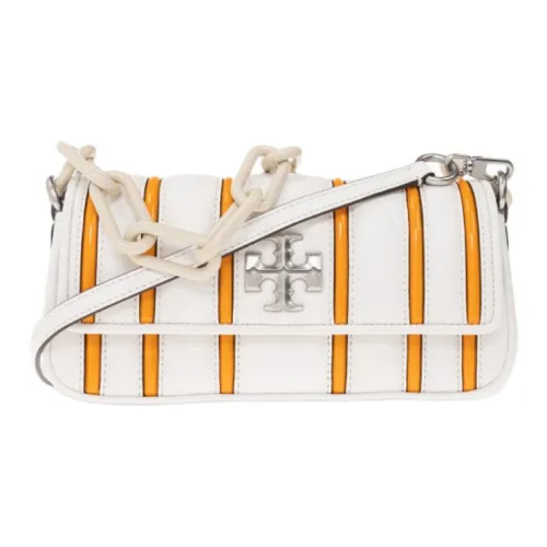 TORY BURCH Kira (Красный) Напповая кожа с лакированной кожей через плечо сумка маленькая женская белая