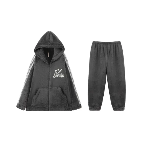 Qiao Ni Tong Пижамный комплект Мужской Темно-серый