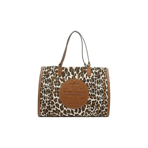 TORY BURCH Ella Холст Тоут Сумка Сумка для покупок Сумка через плечо Сумка Большая Женская с Леопардовым принтом Многоцветная