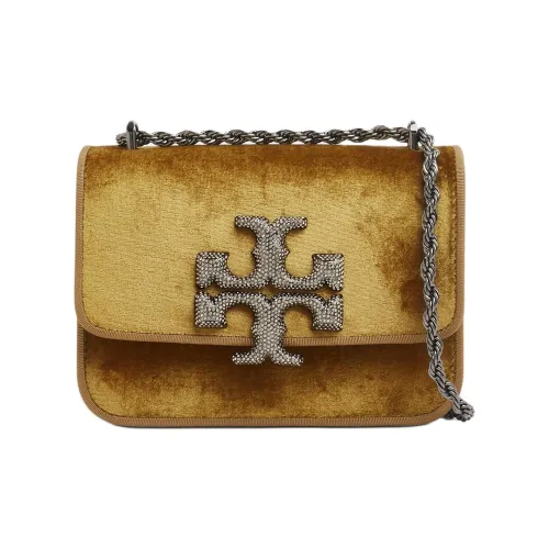 TORY BURCH ELEANOR Велюр с кожаными вставками сумка через плечо сумка на плечо маленькая женская сумка цвет тыква