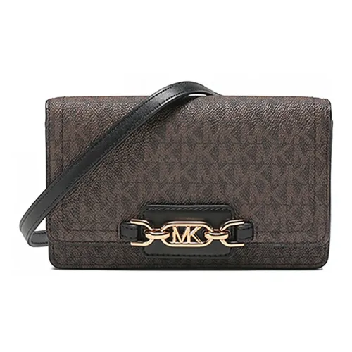 MICHAEL KORS Heather Artificial Leather Clutch Shoulder Bag Small Women's Brown