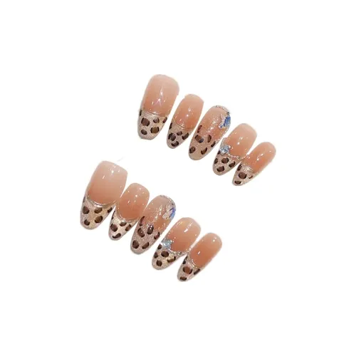 XIBI Золотой Кошачий глаз Градиентный Ручная работа Леопардовый принт Овал MID Длина (размер в длину) Coquette 15 мм