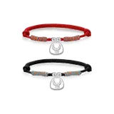 Красный Little Fat Удача Ткани вязаные Браслеты + Черный Little Fat Удача Ткани вязаные Браслеты