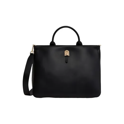 Furla Milos Телячья кожа Сумка-тоут Сумка для покупок Сумка через плечо Сумка на одно плечо Большая женская Черная