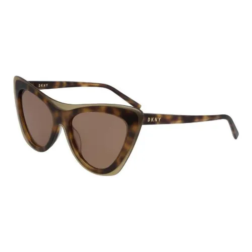 DKNY Пластик Кошачий глаз Солнцезащитные очки Женские Коричневый