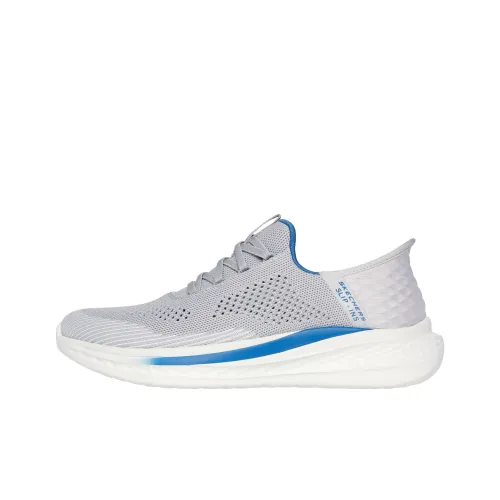 Skechers SLADE Износостойкий Дышащий Низкий Топ Casual Мужской Светло-Серый