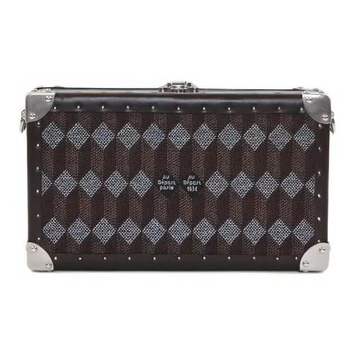 AU DEPART Ткань с коровьей кожей твердый чехол мини женский шоколад