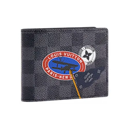 LOUIS VUITTON Холст и кожа Клатч Кошелек Мужской Черный