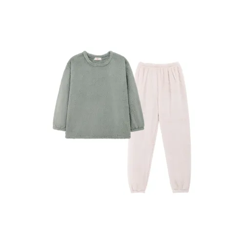 WANANNI Пижамный комплект женский серый зеленый