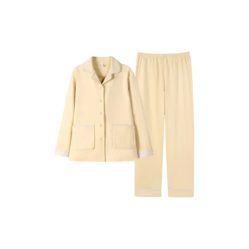 UAVAE Пижамный комплект женский абрикосово-желтый