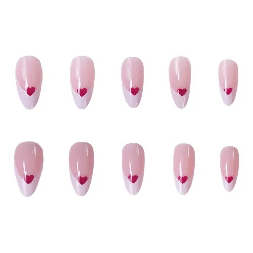 XIBI Розовое Сердце False Nail Короткий ЛАДДЕР 15 мм