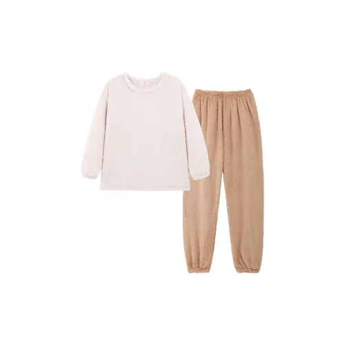 WANANNI Пижамный комплект женский светло-абрикосовый желтый