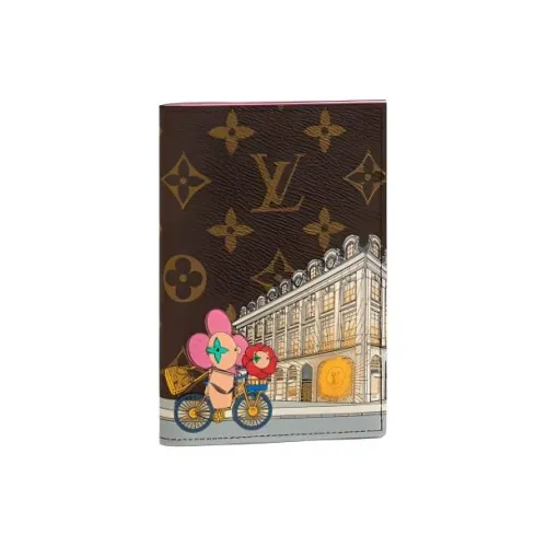 LOUIS VUITTON Кошелек из коровьей кожи держатель для карт женский коричневый
