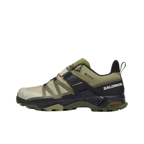 Salomon X Ultra 4 Противоскользящий Устойчивый к истиранию Низкий Топ Походная обувь Мужская Зеленая