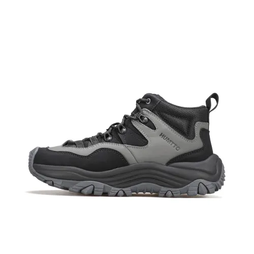 HUMTTO Поддержка Отскок Сцепление Высокий Топ Походная обувь Мужская Темно-серый