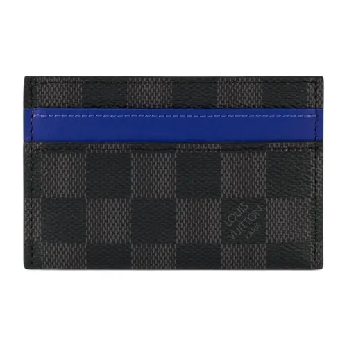 LOUIS VUITTON Кожа Держатель для карт Мужской Темно-синий и Серый