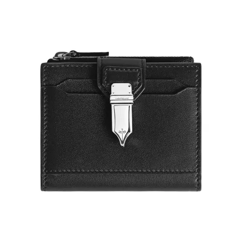 MONTBLANC Soft Leather Series Коровья кожа крупнозернистая Кошелек Мини Мужской Черный