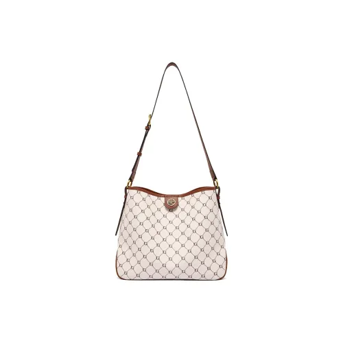 Geshiman ПВХ Сумка Сумка через плечо Сумка через плечо Средняя Женская Кофейная Экрю